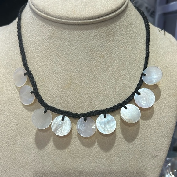 Mother of Pearl Cord Braid 12”-  14” Necklace-boutique - Picture 1 of 5